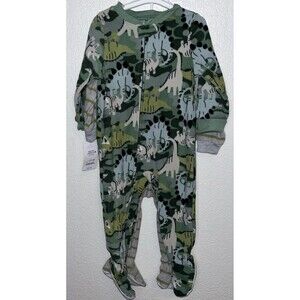Dinosaur Footed Fleece Pajamas Just one you by Carters Boy Sz 18 Months Lot Of 2